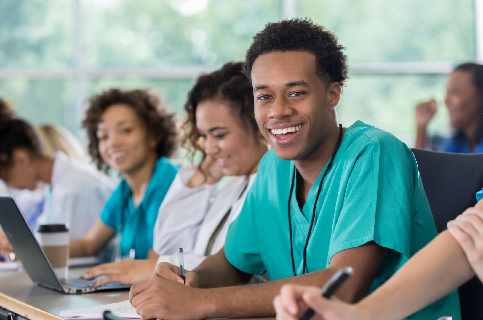 Medical students studying